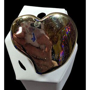 Chunky Plastic Metallic Gone Tone Fashion Ring Size 6 1/2
